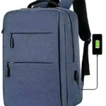 Laptop Backpack - for Tablets & Laptops up to 15.6" - Waterproof - Electronics Protection  - Scratchproof - Travel Friendly - Organized Compartments - USB Charge Port - Slim Casual Business Design - Heavy Duty - 42 x 12 x 30 cm - DENIM BLUE