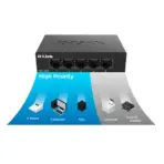 D-Link DGS-105GL 5-Port Gigabit Desktop Switch | Metal Casing | QoS | Plug-and-Play | Fanless Silent Operation | Energy Efficient - Image 5