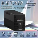 KSTAR UA60 600VA Line Interactive UPS With AVR, LED Display, 360W Output, Fast Charging Battery, USB RS-232 Power Management, Modem LAN Protection, 12V / 7Ah × 1 Battery