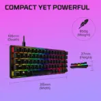 HyperX Alloy Origins 65 Gaming Keyboard – Aqua Tactile Switches, 65% Compact Aluminum Frame, RGB Backlit PBT Keycaps, Detachable USB-C, Anti-Ghosting & NGENUITY Control | BLACK ~ 56R64AA#ABA - Image 10