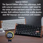 Keychron SPECIAL EDITION K2 HE Wireless 75% Magnetic Switch Keyboard With Gateron Double-Rail Nebula Switches, Dynamic Trigger, Analog Mode, Rapid 1000Hz Polling, Hot-Swappable & Rosewood Frame , Additional Keycaps for Windows/macOS/Linux | K2H-F1 - Image 4