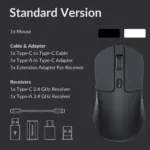Keychron M3 Wireless RGB Mouse, PixArt PAW3395 Sensor with Programmable Macro Button 26,000 DPI Supports Bluetooth 5.1 / 2.4 Ghz / Wired (type-C cable) , 79g Ultra-Light Ergonomic Design ; Kailh GM 8.0 Micro Switch ; Windows & macOS | Black M3-A1
