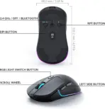 Keychron M3 Wireless RGB Mouse, PixArt PAW3395 Sensor with Programmable Macro Button 26,000 DPI Supports Bluetooth 5.1 / 2.4 Ghz / Wired (type-C cable) , 79g Ultra-Light Ergonomic Design ; Kailh GM 8.0 Micro Switch ; Windows & macOS | Black M3-A1 - Image 4