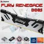 Kingston Fury Renegade 16GB DDR5 7600MT/s Desktop RAM With CL38 Timing 1.45V , Intel XMP 3.0 And AMD EXPO Support, Aluminium Heat Spreader, High-Speed Gaming Memory | Silver/Black ~ KF576C38RS-16 