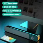 Kisonli I-580 PLUS SoundBar Portable Speaker with USB & AUX Connectivity ; 3W x 2 Power ; Supports MP3/MP4, Computer, Laptop, Mobile Phone, Tablet PC | BLACK 