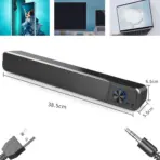 Kisonli I-580 PLUS SoundBar Portable Speaker with USB & AUX Connectivity ; 3W x 2 Power ; Supports MP3/MP4, Computer, Laptop, Mobile Phone, Tablet PC | BLACK  - Image 4