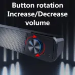 Kisonli I-580 PLUS SoundBar Portable Speaker with USB & AUX Connectivity ; 3W x 2 Power ; Supports MP3/MP4, Computer, Laptop, Mobile Phone, Tablet PC | BLACK  - Image 3