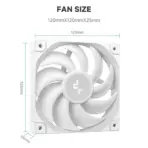 DEEPCOOL AK620 DIGITAL PRO WH Dual Tower ARGB CPU Air Cooler With Digital Screen : Temperature Alerts Digital Display ; ARGB Strips ; 60.89 CFM up to 1750 RPM ; 120mm Silent PWM Fan ; 6 Advanced Copper Heat Pipes ; Core Touch 2.0 | WHITE - Image 7
