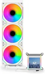 Lian Li GALAHAD II LCD 360MM AIO - Asetek 8th Gen - 2.88” IPS LCD screen liquid cooler - Screen recording for videos and photos - Pre-installed daisy-chained ARGB fans or UNI FAN SL-INF fans (GA2ALCD36INW)