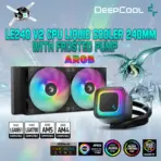 DeepCool LE240 V2 CPU Liquid Cooler 240mm Radiator With Frosted Pump 2x ARGB Fans Anti-Leak Tech PWM Control Intel LGA1851/1700/1200 AMD AM5/AM4 | BLACK 