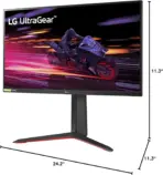 LG UltraGear® 27GP750-B 27 inch FHD IPS 1ms 240Hz HDR Monitor with G-SYNC® Compatibility - AMD FreeSync Premium - Thin Bezel - Tilt, Height, Pivot Adjustable | BLACK & RED  - Image 7