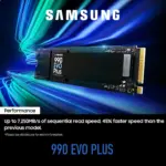 Samsung 990 EVO Plus 4TB NVMe M.2 SSD With PCIe 4.0 x4 / 5.0 x2, 7,250MB/s Read, 6,300MB/s Write, 1.4M IOPS, V-NAND TLC, HMB Cache, AES-256, 2,400TBW | MZ-V9S4T0BW
