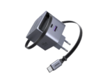 UGREEN 45W GaN USB‑C Charger X614 With Retractable 5A Cable, Dual USB‑C & USB‑A Ports, PD 3.0 QC4+/QC3.0 PPS Support, Compact Travel Design, 8 Safety Protections