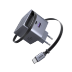 UGREEN 45W GaN USB‑C Charger X614 With Retractable 5A Cable, Dual USB‑C & USB‑A Ports, PD 3.0 QC4+/QC3.0 PPS Support, Compact Travel Design, 8 Safety Protections