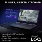 LENOVO AI-Powered LOQ 15IRX10 :  Intel® Core i7-14700HX | 16GB DDR5 RAM ; 512GB SSD NVMe® | RTX 5060 , 8GB | 15.6" FHD IPS Display 144Hz | White Backlit Arabic English Keyboard | DOS | Luna Grey - Image 4