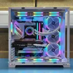 Lian Li O11D EVO RGB E-ATX Gaming Dual Chamber case - ARGB lighting strips - Up to 420mm radiator - Cable management - Front and side tempered glass panels - Reversible chassis (O11DERGBW) - Image 12