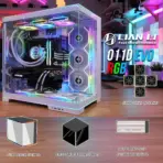 Lian Li O11D EVO RGB E-ATX Gaming Dual Chamber case - ARGB lighting strips - Up to 420mm radiator - Cable management - Front and side tempered glass panels - Reversible chassis (O11DERGBW)