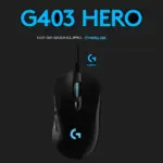 Logitech G403 Hero 25K Gaming Mouse -  Lightsync RGB - Lightweight 87G - Braided Cable - 25,600 DPI - 6 Programmable Buttons - Rubber Side Grips - Black