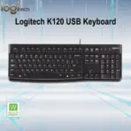 Logitech K120 USB Keyboard Full-Size Wired Plug & Play Spill-Resistant Durable Design With Number Pad, Adjustable Tilt Legs, Deep-Profile Keys, Compatible With Windows | CARBON BLACK 