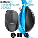 Logitech Marathon Mouse M705 Wireless Optical Mouse With 36Mo Battery, Hyper-Fast Scroll, 2.4GHz Unifying USB Receiver, 5 Customizable Buttons, Ergonomic Design, for Windows - macOS - Chromebook | Black