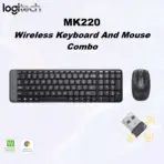 Logitech MK220 Wireless Keyboard And Mouse Combo – Compact Design, Spill-Resistant Keys, Ambidextrous Optical Mouse, 10 m Range, 24-Month Battery Life, USB 2.4GHz  Receiver, Supports Windows & ChromeOS | BLACK