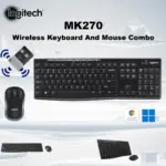 Logitech MK270 Wireless Keyboard And Mouse Combo – Full-Size Layout, 8 Media Keys, Spill-Resistant, 36-Month Keyboard Battery, 2.4GHz USB Receiver, Optical Mouse, Supports Windows® & ChromeOS™ | Black