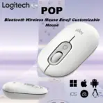 Logitech POP Bluetooth Wireless Mouse with Emoji Customizable Button - SilentTouch Clicks- Connect up to 3 devices - 10 meters Wireless Range -  SmartWheel Scrolling -  Compatible with Windows®, macOS, ChromeOS™,  iPadOS, Microsoft Surface | Off-white