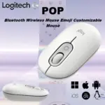 Logitech POP Bluetooth Wireless Mouse with Emoji Customizable Button - SilentTouch Clicks- Connect up to 3 devices - 10 meters Wireless Range -  SmartWheel Scrolling -  Compatible with Windows®, macOS, ChromeOS™,  iPadOS, Microsoft Surface | Off-white