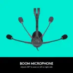Logitech H110 Stereo Headset With 180° Rotating Noise-Reducing Microphone, Dual 3.5mm Jacks, Lightweight Adjustable Headband, Stereo Sound | Dark Grey - Image 4