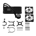 Fractal Lumen S24 RGB V2  ARGB Liquid Cooler With Six Addressable LEDs, Copper Cold Plate, Dual Aspect 12 RGB PWM Fans, Dark Stealth Mode, 400mm Tubes, And Wide Intel/AMD Socket Support | BLACK ~ FD-W-L1-S2412 - Image 12