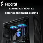 Fractal Lumen S24 RGB V2  ARGB Liquid Cooler With Six Addressable LEDs, Copper Cold Plate, Dual Aspect 12 RGB PWM Fans, Dark Stealth Mode, 400mm Tubes, And Wide Intel/AMD Socket Support | BLACK ~ FD-W-L1-S2412 - Image 2