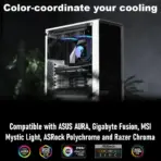 Fractal Lumen S24 RGB V2  ARGB Liquid Cooler With Six Addressable LEDs, Copper Cold Plate, Dual Aspect 12 RGB PWM Fans, Dark Stealth Mode, 400mm Tubes, And Wide Intel/AMD Socket Support | BLACK ~ FD-W-L1-S2412 - Image 9