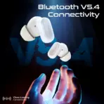 Promate Lush-Pro IntelliTouch True Wireless Earbuds With Bluetooth 5.4, Dual Mic Clarity, 36H Battery Life, IPX4 Water Resistance, 10mm Drivers & Ergonomic Fit | IVORY WHITE - Image 6