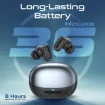 Promate Lush-Pro IntelliTouch True Wireless Earbuds With Bluetooth 5.4, Dual Mic Clarity, 36H Battery Life, IPX4 Water Resistance, 10mm Drivers & Ergonomic Fit | MATTE OBSIDIAN - Image 4