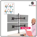 4 MONITOR ARM FULLY ADJUSTABLE DESK MOUNT STAND FOR 4 SCREEN UP TO 17”-30"