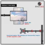 4 MONITOR ARM FULLY ADJUSTABLE DESK MOUNT STAND FOR 4 SCREEN UP TO 17”-30" - Image 9