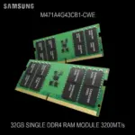 SAMSUNG 32GB SODIMM Memory Module RAM DDR4 3200MHz 2Rx8 CL22 1.2v 260-PIN Laptop Notebook Memory Module | M471A4G43CB1-CWE ~ USED 