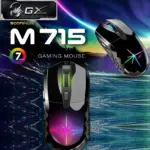 GX Scorpion M715 RGB Gaming Mouse - Colorful Breathing 3D RGB - USB Wired 1.8 m Braided Cable - 6 Programmable Buttons - Instant DPI Switching 800, 1600, 2400, 3200, 4800, 7200 | Black