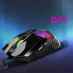 GX Scorpion M715 RGB Gaming Mouse - Colorful Breathing 3D RGB - USB Wired 1.8 m Braided Cable - 6 Programmable Buttons - Instant DPI Switching 800, 1600, 2400, 3200, 4800, 7200 | Black - Image 3