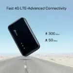 TP-Link M7400 300Mbps LTE-Advanced Cat6 Mobile Wi-Fi Router With Dual-Band 2.4GHz/5GHz Up To 867Mbps | Connect 32 Devices | 2100mAh Battery | 1.44" Display | MicroSD Up To 2TB