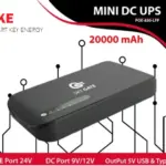 SKE Mini DC UPS 20000mAh – Uninterrupted Power Backup, 24V POE, 9V/12V DC, 5V USB & Type-C, 18W Output, Intelligent Safety, Compact & Portable "NO WARRANTY"