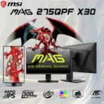 MSI MAG 275QPF X30 27-Inch Rapid IPS WQHD 2560X1440 Gaming Monitor 300Hz Refresh 0.5ms GtG DisplayHDR 400 Adaptive-Sync AI Vision 95% DCI-P3 Ergonomic Arsenal Design | 3 MONTHS WARRANTY