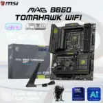 MSI MAG B860 TOMAHAWK WIFI ATX Motherboard , Wi-Fi 7, 5G LAN, Thunderbolt 4, PCIe 5.0, DDR5 9200+ OC, & EZ DIY Features , Supports LGA 1851 Intel® Core™ Ultra Processors (Series 2)  | 1 YEAR WARRANTY