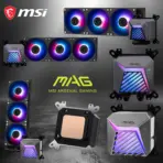 MSI MAG CORELIQUID A15 360 - AIO ARGB CPU Liquid Cooler - 360mm Radiator - LGA 1851 Ready - Triple 120mm ARGB PWM Rifle Bearing Fans - AMD and INTEL SOCKET COMPATIBLE - CycloBlade Low Noise - Pre-installed UNI Bracket (1700/1851/AM4/AM5) |  Black - Image 8