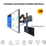 NB D22 Dua Monitor Wall Mount Arm – 22"–32" Support, 12Kg Load, ±180° Swivel, 360° Rotation, +85°/-30° Tilt, 530mm Reach, VESA 75x75/100x100, Aluminum Alloy Build, Black | NB-D22