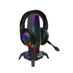 MARVO HZ10 Headset Holder with ARGB Lighting, 3 USB 2.0 Ports, 3.5mm Audio Jack, USB-Powered, Durable Design - Image 3