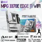 MSI MPG X870E EDGE TI WiFi White ATX Motherboard – AMD Ryzen 9000 / 8000 / 7000 Series Support | DDR5 8400+ MHz | Wi-Fi 7 & 5G LAN | PCIe 5.0 | USB4 | 14+2+1 Power Design | Frozr Cooling & Mystic Light