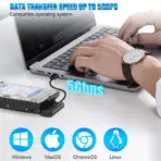 USB 3.0 To SATA III Adapter Cable For 2.5-Inch SSD & HDD Up To 6TB – Tool-Free, UASP Support, Plug-And-Play, 5Gbps Speed, Compatible With Windows, macOS, PS4, Xbox – Black - Image 5
