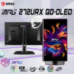 MSI MPG 272URX QD-OLED 27" UHD Gaming Monitor With 240Hz Refresh, 0.03ms Response, DisplayPort 2.1a, HDMI 2.1, OLED Care 2.0, HDR True Black 400, G-Sync Compatible , Adjustable Stand (Tilt, Swivel, Pivot, Height)  ~ 6 MONTHS WARRANTY