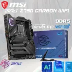 MSI MPG Z790 CARBON WIFI Gaming Motherboard With DDR5 7600+MHz OC Support, PCIe 5.0, 5x M.2, Wi-Fi 6E, 2.5G LAN, 19+1+1 Power Phases & Premium Cooling , Support Intel® Core™ 14th/ 13th/ 12th Gen Processors | OPEN BOX